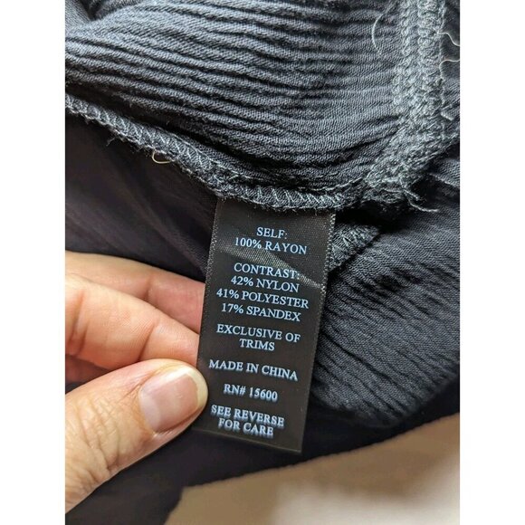 Artesia Women's Size XL Black Velvet Flare Arm Knee Length Dress Long Sleeve - Picture 8 of 15